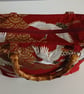 Elegant Japanese Crane Red Tote Bag with Bamboo Handles - Image 3