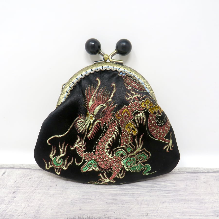 Black 'Dragon' coin purse