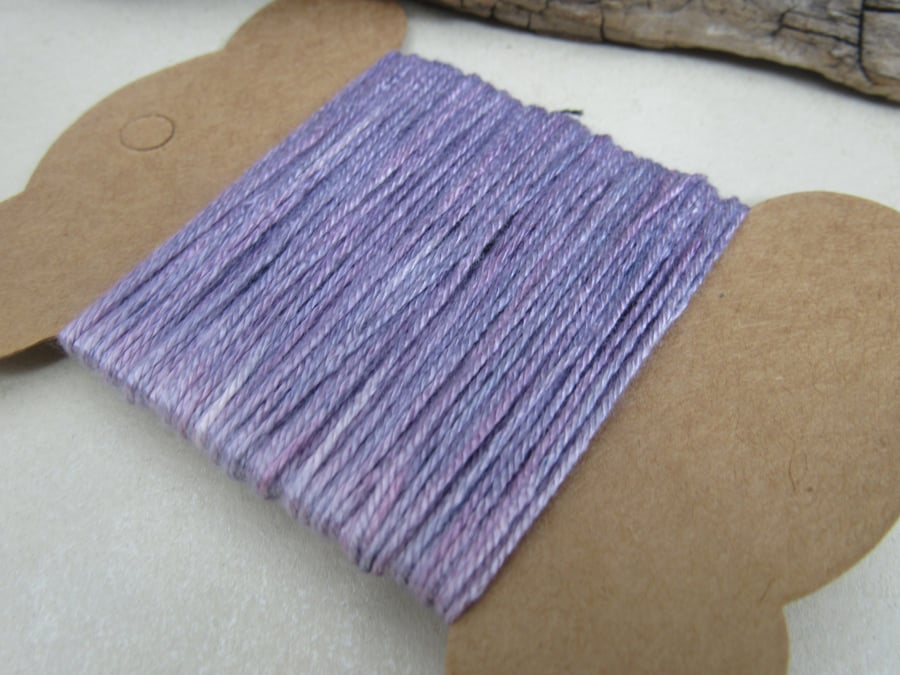 15m Naturally Dyed Cochineal Lilac Fine Cotton Perle Embroidery Thread