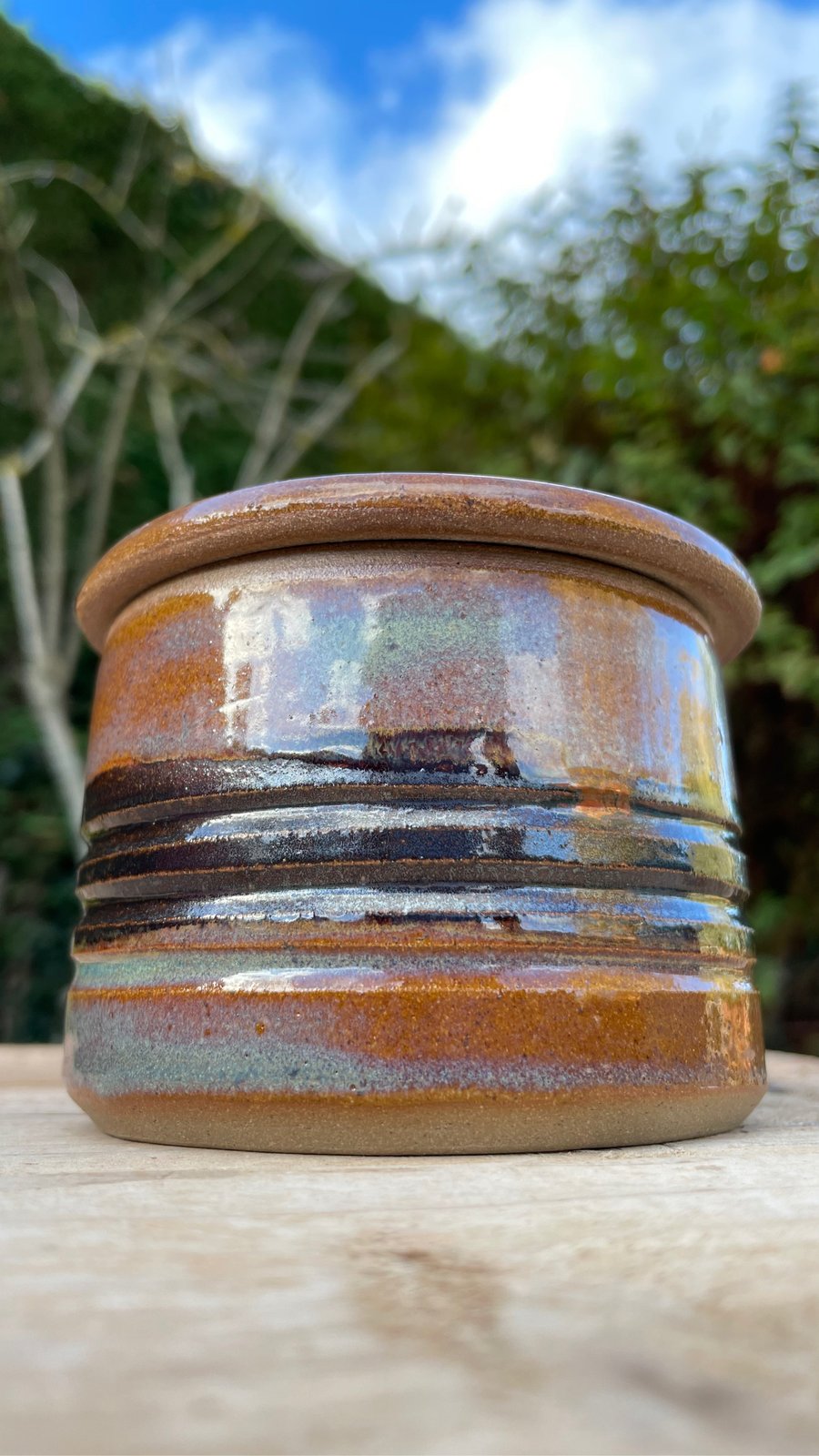 Stoneware Wheel Thrown Pottery Butter Keeper