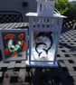 Large Fused glass lantern. Dolphins, Turtle, Seahorse and Jelly Fish 14 " high