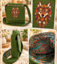 Harris Tweed crossbody bag with Wolf - Image 1