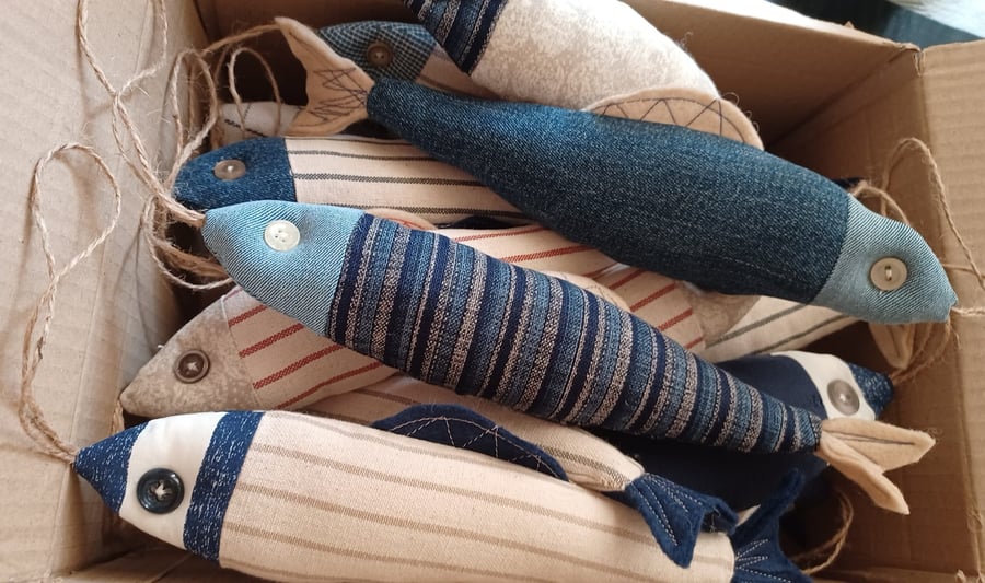Three fabric fish