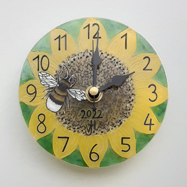Sunflower & Bumblebee Wall Clock
