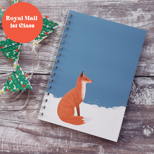Snowy English Fox Notebook