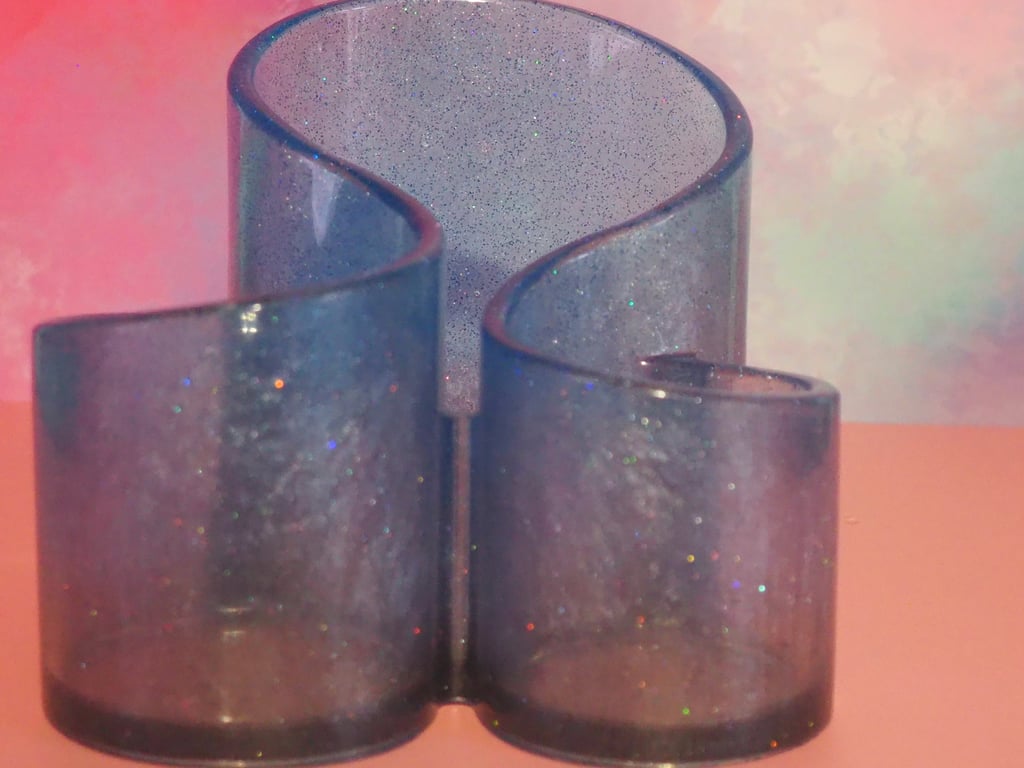 Pencil Pot in Blue, Silver and Black