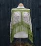 Apple Green & Marble Crochet Poncho - Design A452