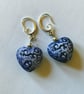 Denim Blue Rustic heart Earrings - Image 1