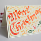 Handmade Illuminated Calligraphy Calligraphic Gothic Christmas Card