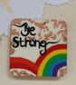 Wooden square shaped rainbow be strong fridge magnet  - Image 2