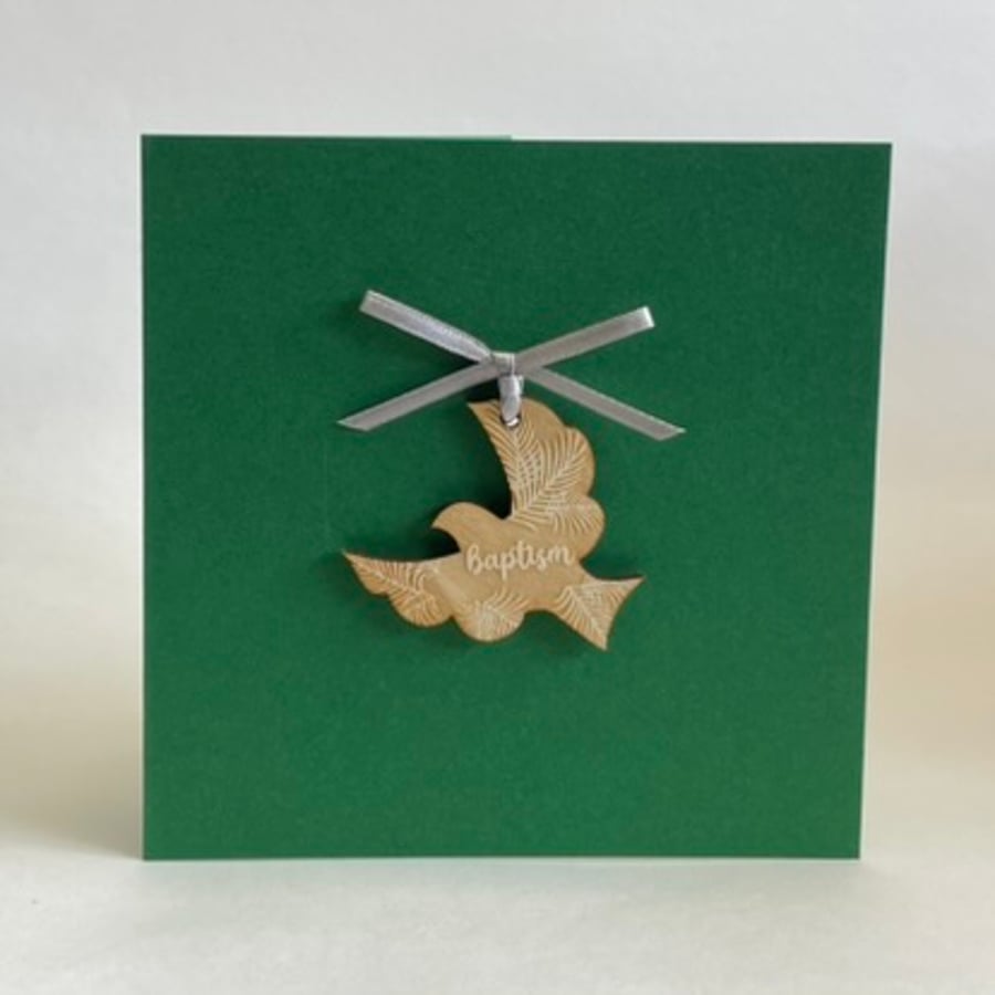 'Baptism' card with detachable decoration