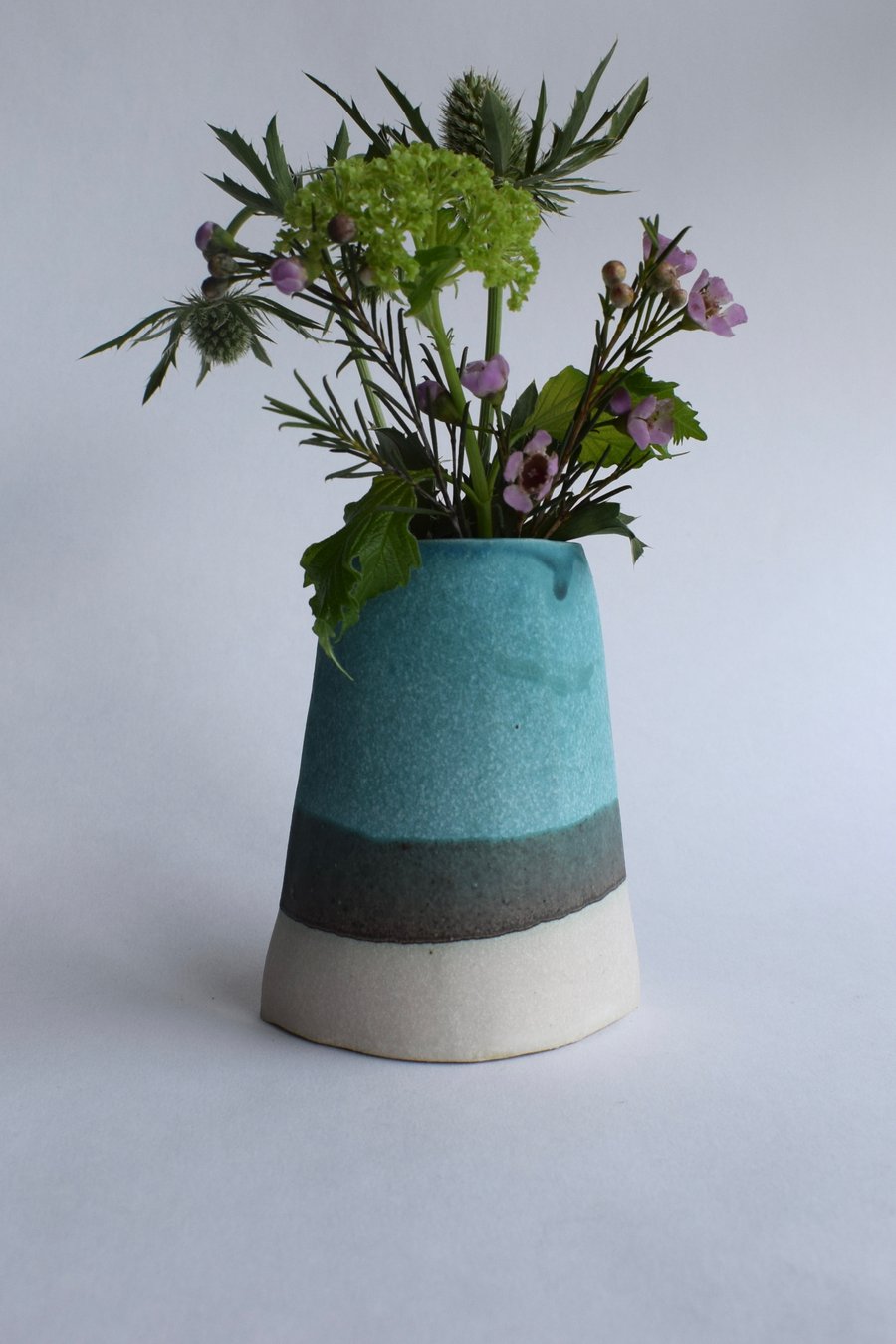Ceramic Flower Vase in Turquoise Medium