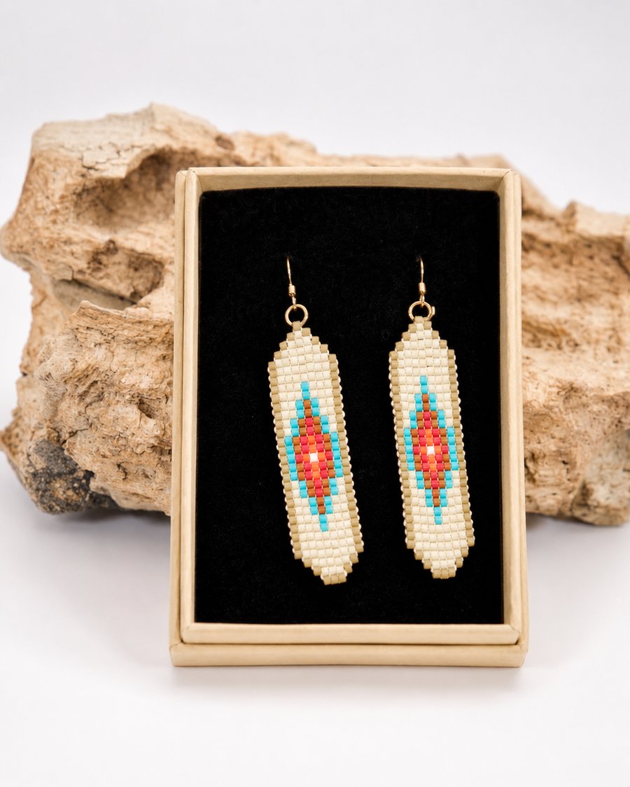 Hand Stitched Native American-Inspired Beaded Earrings