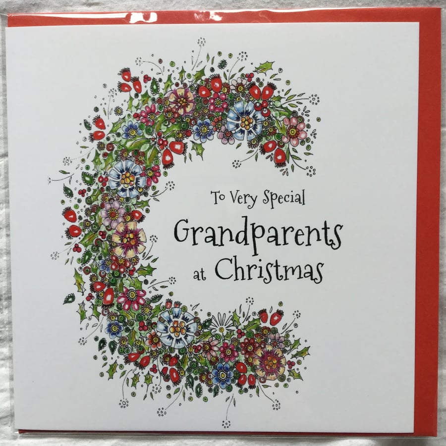 Special Grandparents at Christmas Rosehip garland design