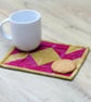 Patchwork Mug Rug with Yellow and Pink fabric - Image 8