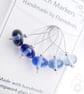 Lampwork Stitch Markers - Blue Gradient - Image 3