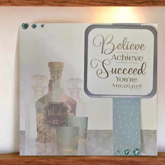 Blank special occasion greetings card with an uplifting quote.