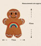 Rainbow Gingerbread Decoration - Embroidered Positive Character - Image 4