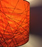 Orange with Green Brown Lines Swedish 50s Mid Century Vintage fabric Lampshade - Image 7