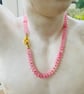 Pink cracked glass rondelle necklace  - Image 7
