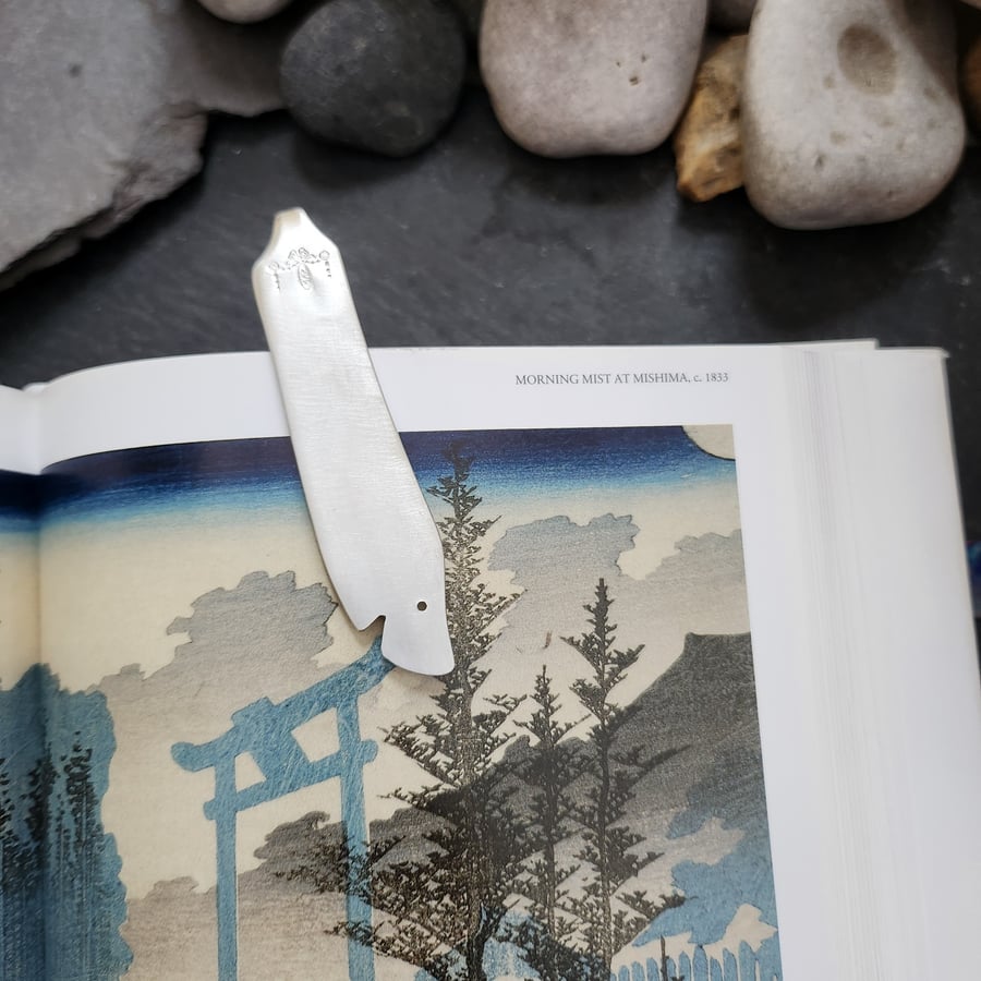 Shark bookmark upcycled from a intage fish knife - version 3