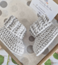 Crochet Baby Beanie and Booties Set in Silver 0-3 Months - Image 4