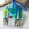 Greenhouse ornament, fused glass, gift for gardener
