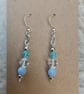 "Blue Ice" - Sparkly beaded hook earrings (Sterling silver hooks)  - Image 2