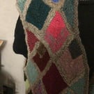 Hand spun and hand knitted long gilet