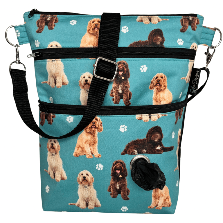 Dog walking bag, cross body, Labradoodles