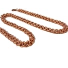 Pure Copper Unisex Necklace, Inverted Roundmaille Chainmaille Neckpiece 