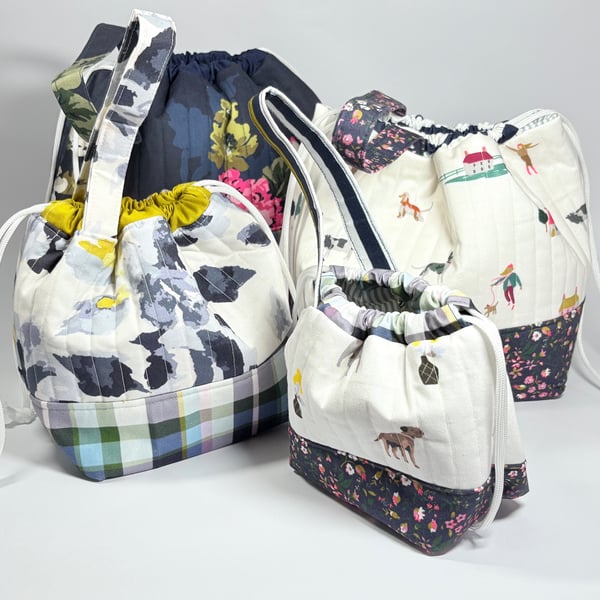 Joules Fabric Drawstring Bag Set