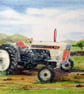 Art print  of vintage tractor from original watercolour painting A4 - Image 1