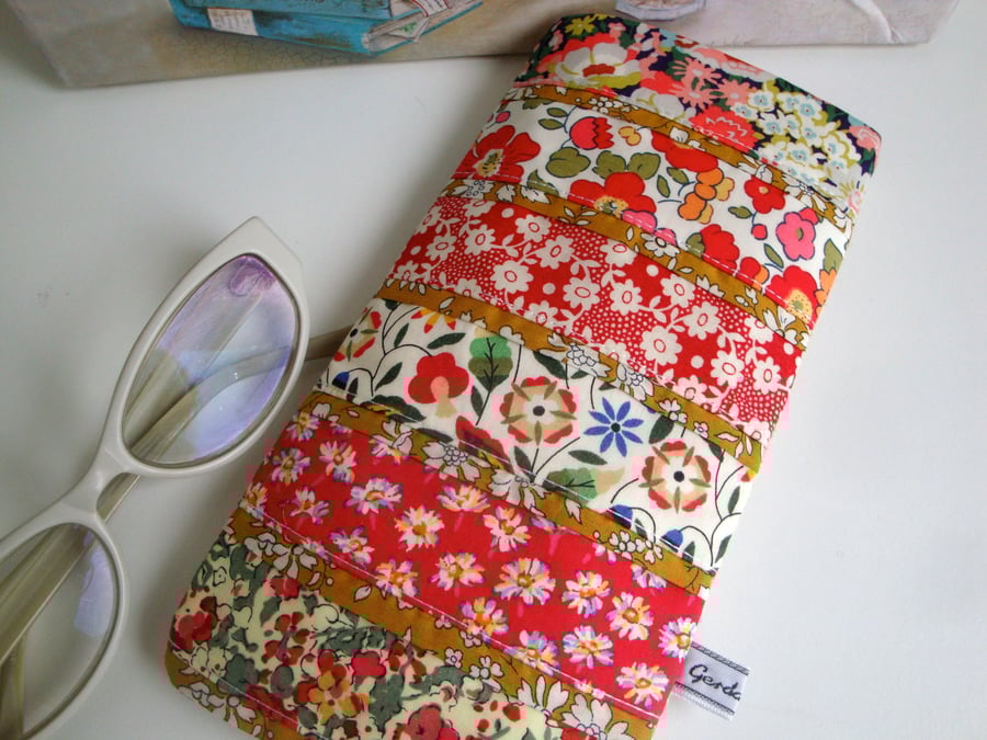 Glasses case Liberty fabric linen Patchwork Folksy