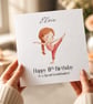 Personalised Gymnast Birthday Card For Her Happy Birthday Daughter Niece etc - Image 1