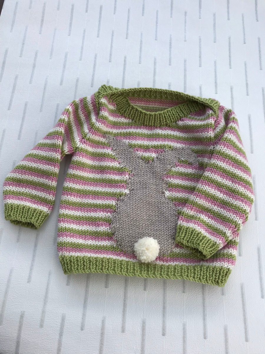 Striped jumper with rabbit silhouette
