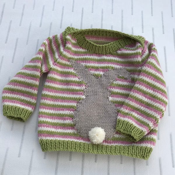 Striped jumper with rabbit silhouette