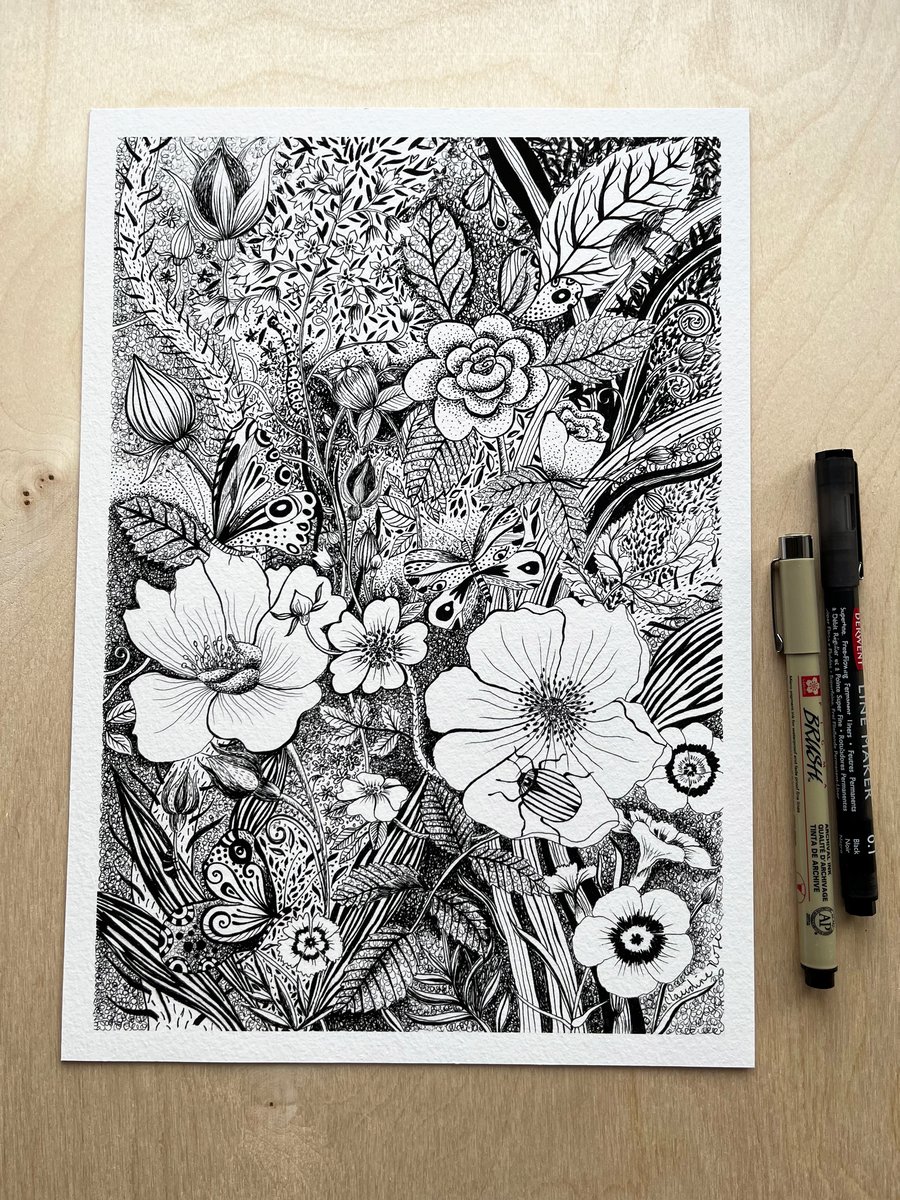 Tangled Garden A4 Art Print