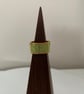 Vibrant green and gold beaded ring