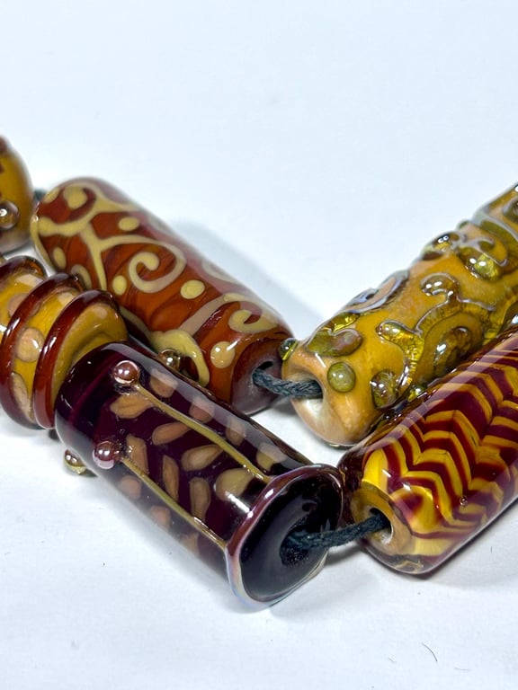 Handmade lamp work glass focal beads