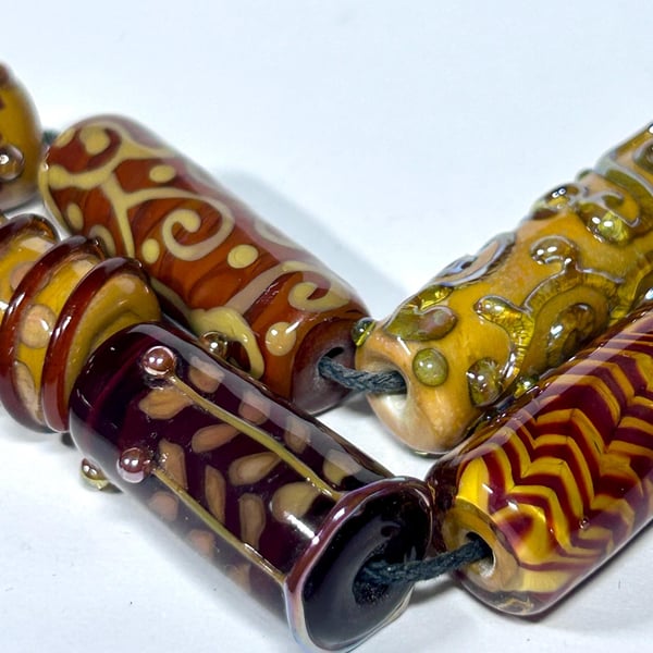 Handmade lamp work glass focal beads