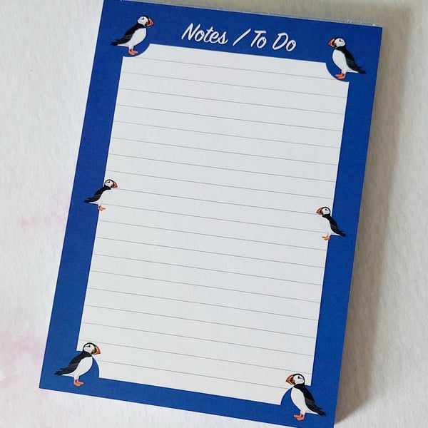 Puffin A6 Notepad, To Do List, Lined Tear-off Pages