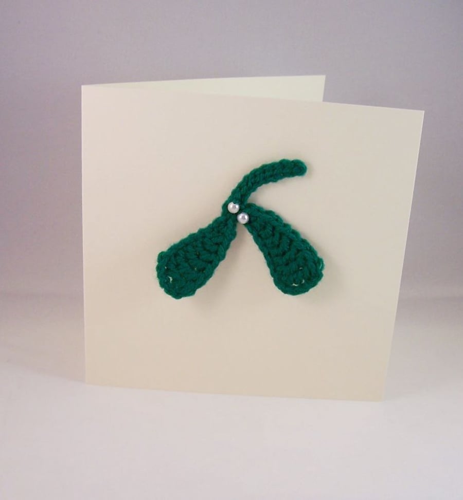 SOLD Mistletoe Card - removable Christmas decoration (dark)