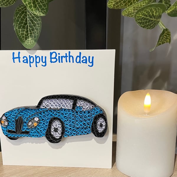 Stunning Handmade Quilled Car Card