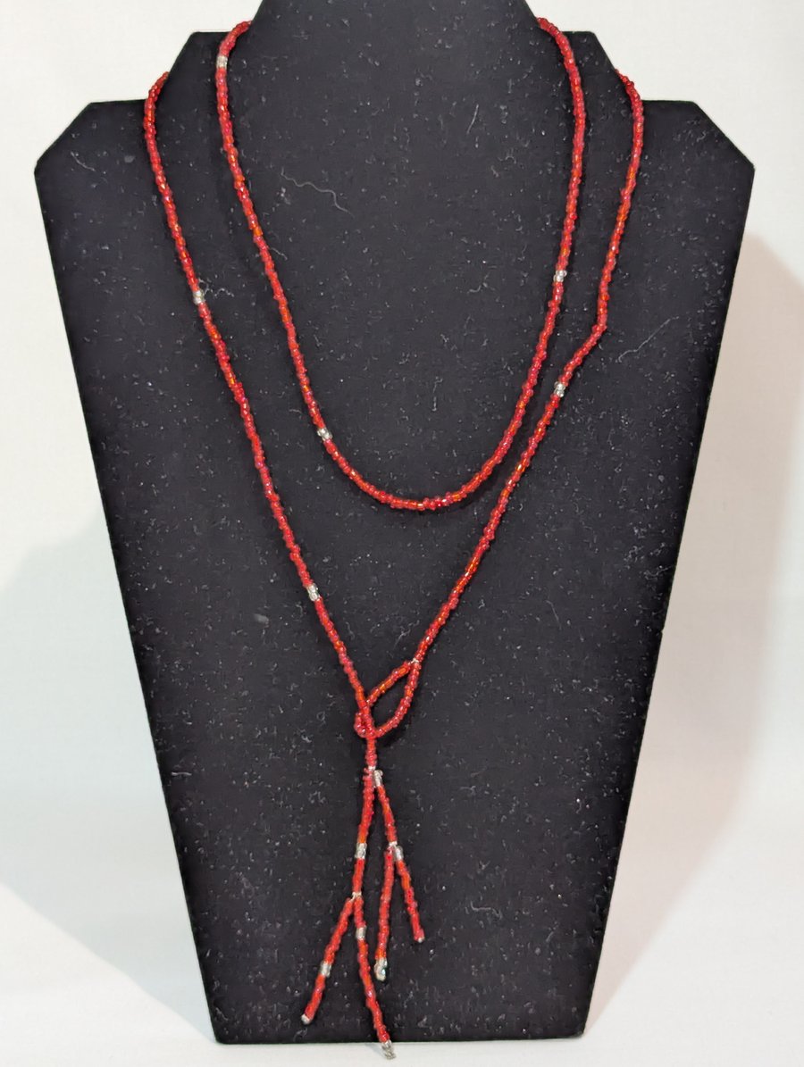 Seed Bead Lariat Necklace