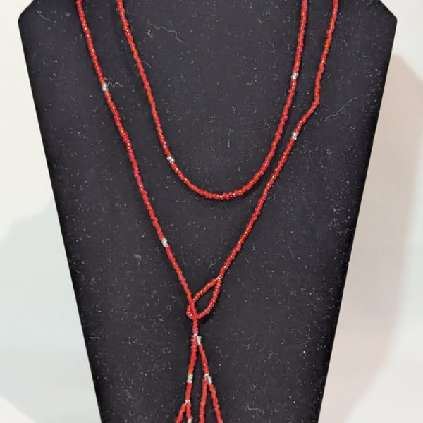 Seed Bead Lariat Necklace