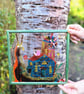 Kids room decor Hand Painted Glass Art Painting wall art Framed Unique Handmade - Image 2