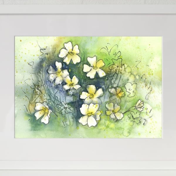 Abstract daisies - limited edition print
