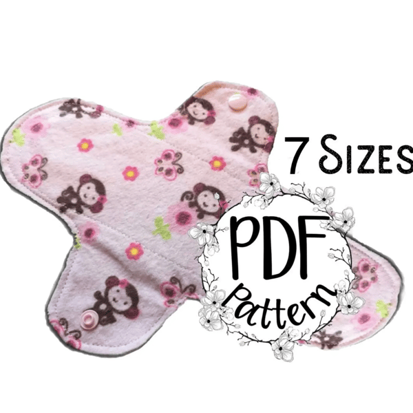 Reusable sanitary pad pattern, washable panty liner, PDF Pattern, cloth pad, 