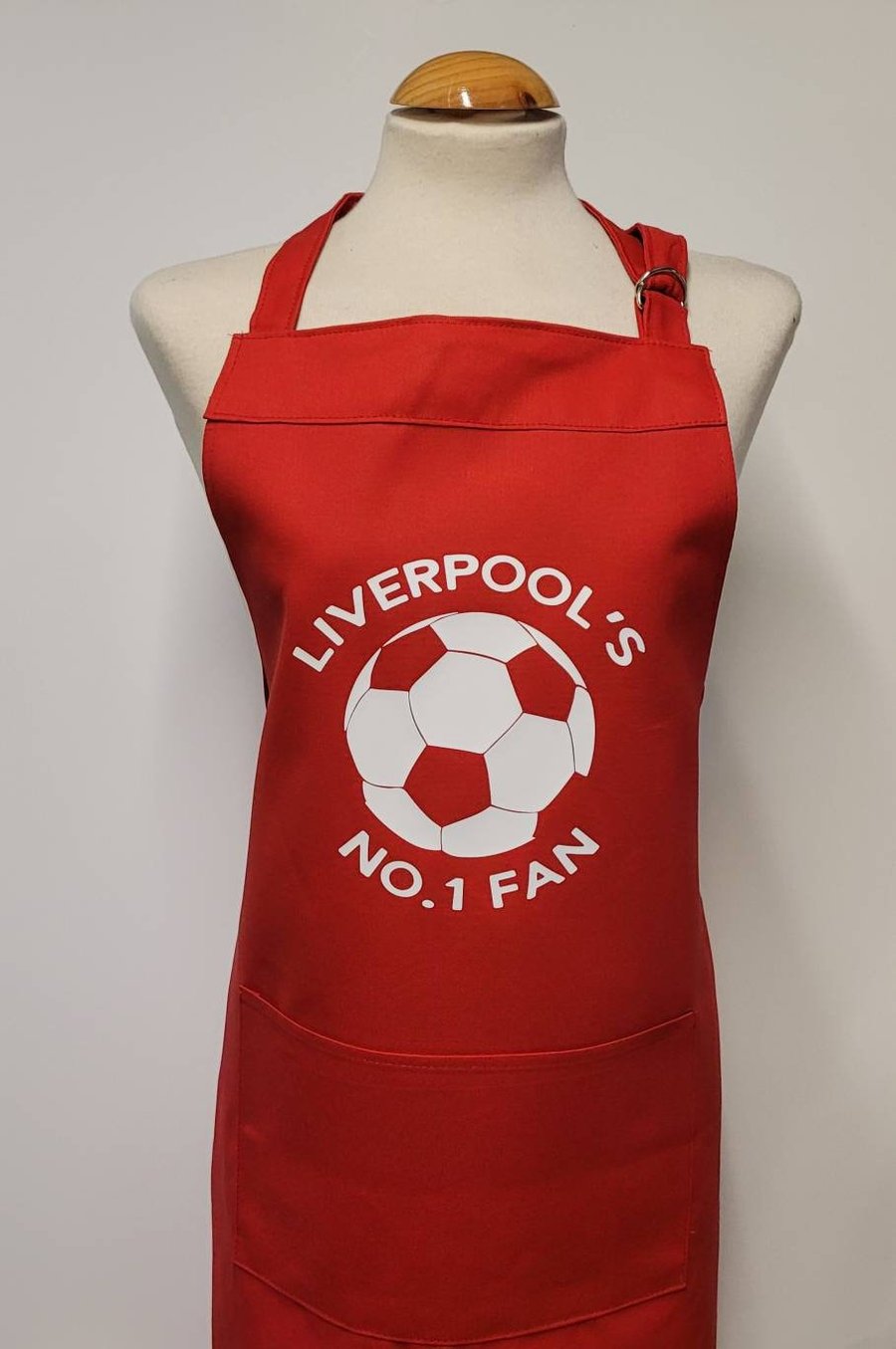 Liverpool no.1 fan - option to personalise. Medium adult apron with pocket 